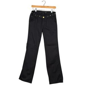 Rocawear Black Pants Gold Studded Low Rise Y2K Streetwear Women’s | Size 5/6